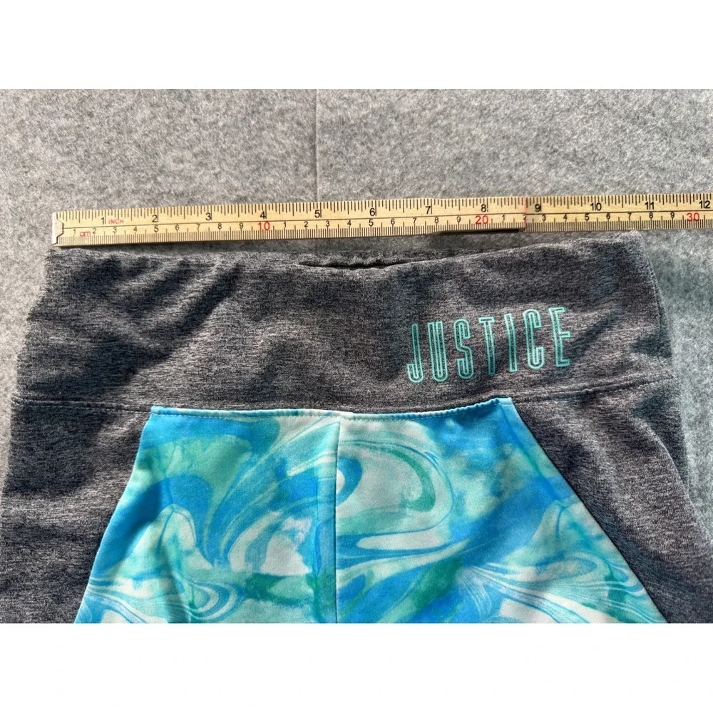 Justice‎ Leggings Girls Blue Green Marble Gray Colorblock Athletic Activewear